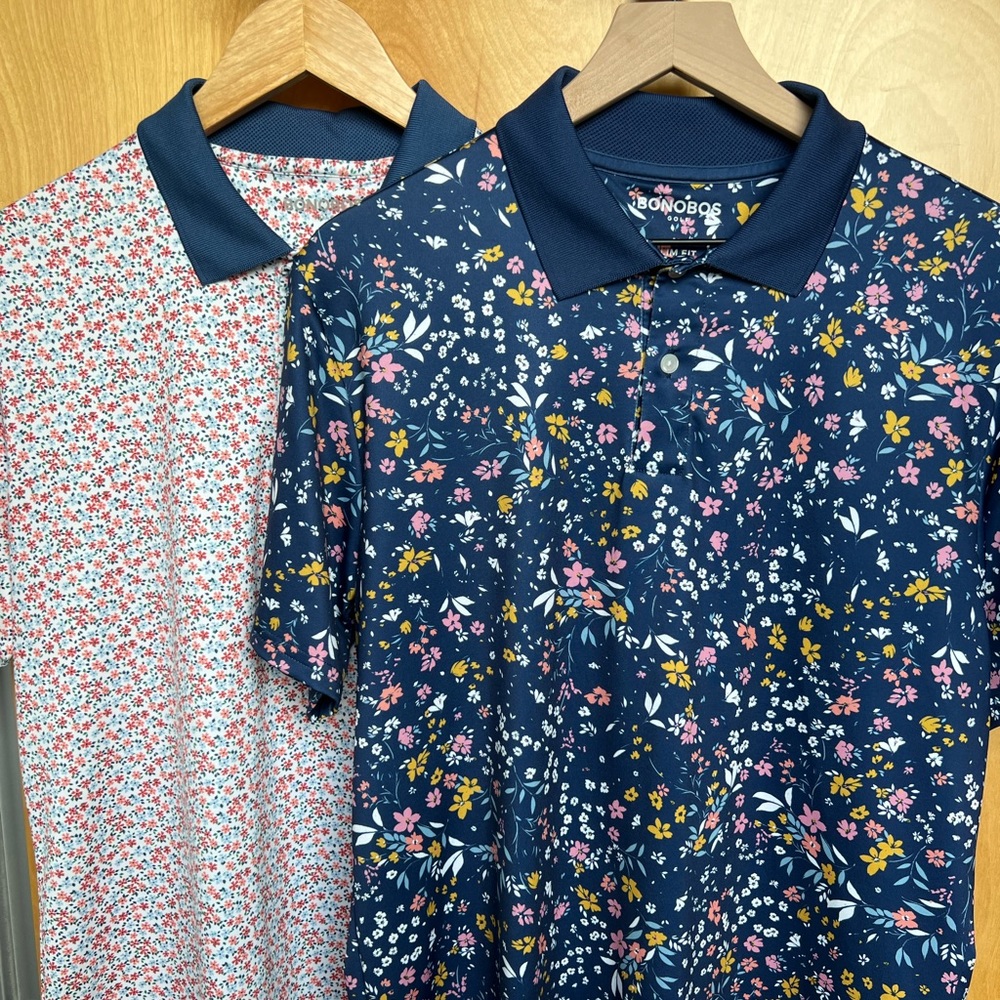 Bonobos golf polos. Set of two. Medium. Slim fit.